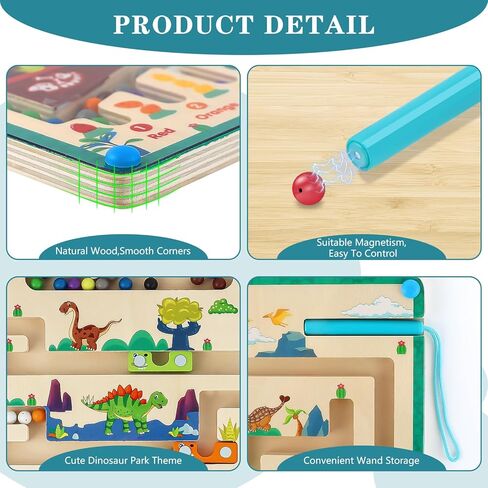 لعبة المتاهة المغناطيسية والأرقام من UQM، ألعاب مونتيسوري الخشبية للأطفال الصغار، ألعاب تعليمية لفرز الألوان والعد المطابقة للأطفال في مرحلة ما قبل المدرسة والأولاد والبنات من عمر 3 إلى 4 5 سنوات in Kuwait