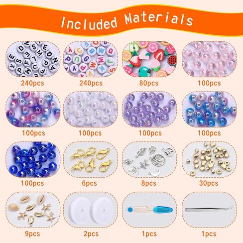 مجموعة خرز الطين 144 لونًا من Zlulary، خرز الطين للأساور، مجموعة صنع الأساور مع خرز الحروف، سلسلة سوار مرنة، المعلقات، خرز الطين لصنع الأساور in Kuwait