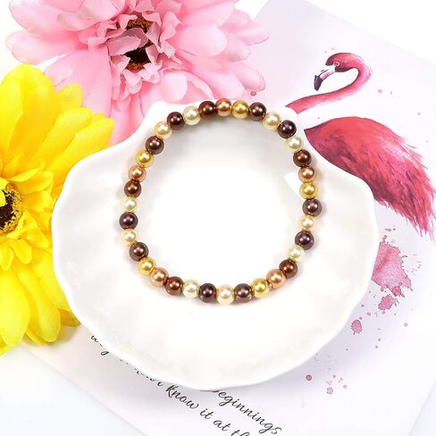 TOAOB 350pcs Glass Pearl Beads 6mm Mixed Colors Craft Pearl Beads with Holes Round Imitation Pearls Loose Spacer Beading Supplies for DIY Jewelry Making Necklaces Bracelets Earrings in Saudi Arabia