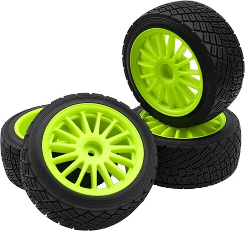 80mm/3.14" Rubber Tires & Plastic Wheel Rims 2.2 Inch 12mm Hex Hub Compatible with 1/10 HPI WR8 Off-Road Rally 1/14 WLtoys 124019 144001 1/16 Redcat Volcano RC Buggy (Black) in Saudi Arabia