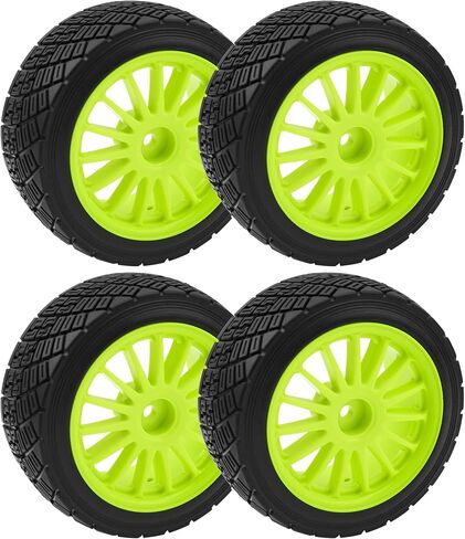 80mm/3.14" Rubber Tires & Plastic Wheel Rims 2.2 Inch 12mm Hex Hub Compatible with 1/10 HPI WR8 Off-Road Rally 1/14 WLtoys 124019 144001 1/16 Redcat Volcano RC Buggy (Black) in Saudi Arabia