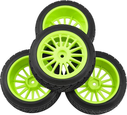 80mm/3.14" Rubber Tires & Plastic Wheel Rims 2.2 Inch 12mm Hex Hub Compatible with 1/10 HPI WR8 Off-Road Rally 1/14 WLtoys 124019 144001 1/16 Redcat Volcano RC Buggy (Black) in Saudi Arabia
