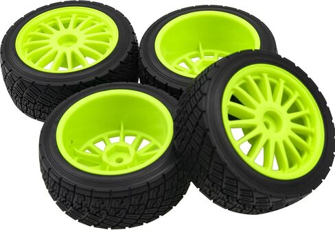 80mm/3.14" Rubber Tires & Plastic Wheel Rims 2.2 Inch 12mm Hex Hub Compatible with 1/10 HPI WR8 Off-Road Rally 1/14 WLtoys 124019 144001 1/16 Redcat Volcano RC Buggy (Black) in Saudi Arabia