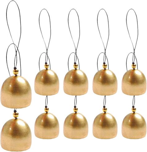 10 قطع من أجراس عيد الميلاد الصغيرة من NUOBESTY جرس جلجل عتيق من النحاس الذهبي لتزيين الكريسماس بنفسك in Kuwait