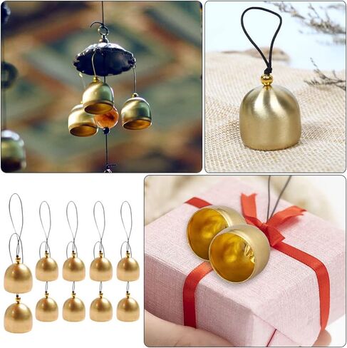 10 قطع من أجراس عيد الميلاد الصغيرة من NUOBESTY جرس جلجل عتيق من النحاس الذهبي لتزيين الكريسماس بنفسك in Kuwait