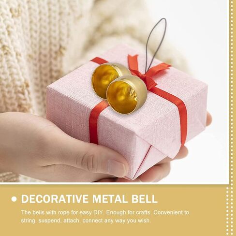 10 قطع من أجراس عيد الميلاد الصغيرة من NUOBESTY جرس جلجل عتيق من النحاس الذهبي لتزيين الكريسماس بنفسك in Kuwait