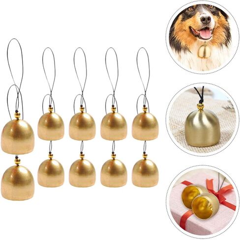 10 قطع من أجراس عيد الميلاد الصغيرة من NUOBESTY جرس جلجل عتيق من النحاس الذهبي لتزيين الكريسماس بنفسك in Kuwait