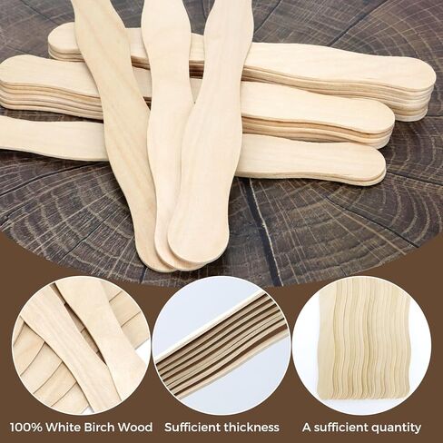 200 قطعة من أعواد الحرف الخشبية مقاس 8 بوصات من Fansunta، مقبض مروحة خشبية، خافض لسان خشبي، أعواد مصاصة كبيرة للحرف اليدوية، تزيين DIY، خلط الأصباغ in Kuwait