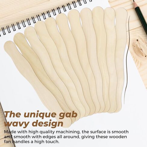 200 قطعة من أعواد الحرف الخشبية مقاس 8 بوصات من Fansunta، مقبض مروحة خشبية، خافض لسان خشبي، أعواد مصاصة كبيرة للحرف اليدوية، تزيين DIY، خلط الأصباغ in Kuwait