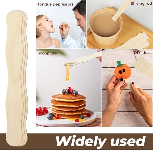 200 قطعة من أعواد الحرف الخشبية مقاس 8 بوصات من Fansunta، مقبض مروحة خشبية، خافض لسان خشبي، أعواد مصاصة كبيرة للحرف اليدوية، تزيين DIY، خلط الأصباغ in Kuwait