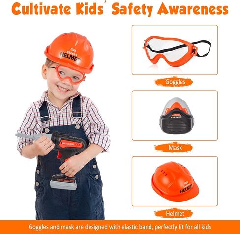 مجموعة أدوات الأطفال، 35 قطعة مجموعة أدوات للأطفال الصغار مع منشار كهربائي ومثقاب ألعاب، ألعاب تظاهر للأطفال، أدوات ألعاب للأطفال من سن 3 4 5 6 7 8 سنوات، ألعاب للأولاد in Kuwait