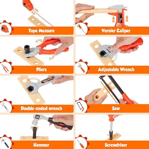 مجموعة أدوات الأطفال، 35 قطعة مجموعة أدوات للأطفال الصغار مع منشار كهربائي ومثقاب ألعاب، ألعاب تظاهر للأطفال، أدوات ألعاب للأطفال من سن 3 4 5 6 7 8 سنوات، ألعاب للأولاد in Kuwait