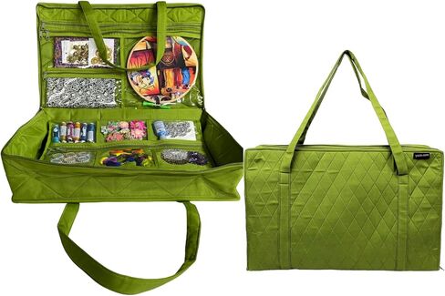 حقيبة Yazzii Carry All Organizer - حقيبة تخزين حرفية فائقة مع 20 جيبًا لمستلزمات اللحف ومفاهيم الخياطة والتطريز والمزيد - أحمر in Kuwait