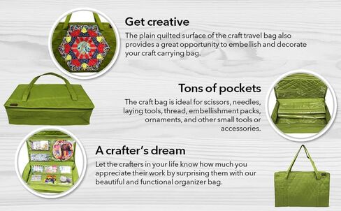حقيبة Yazzii Carry All Organizer - حقيبة تخزين حرفية فائقة مع 20 جيبًا لمستلزمات اللحف ومفاهيم الخياطة والتطريز والمزيد - أحمر in Kuwait