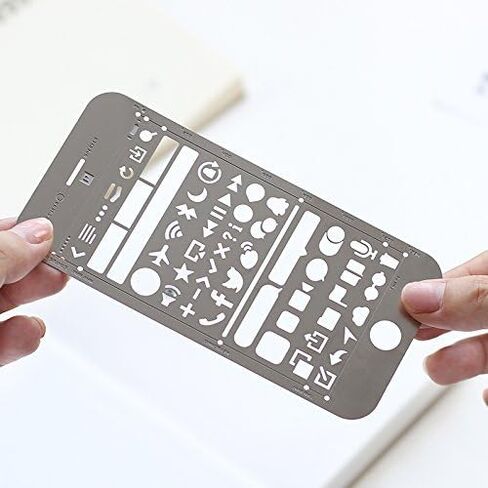 Wocst 3 in 1 Stainless Steel Drawing Painting Stencils Included Web UI/iOS Stencils for Scrapbooking, Card and Craft Projects in Kuwait