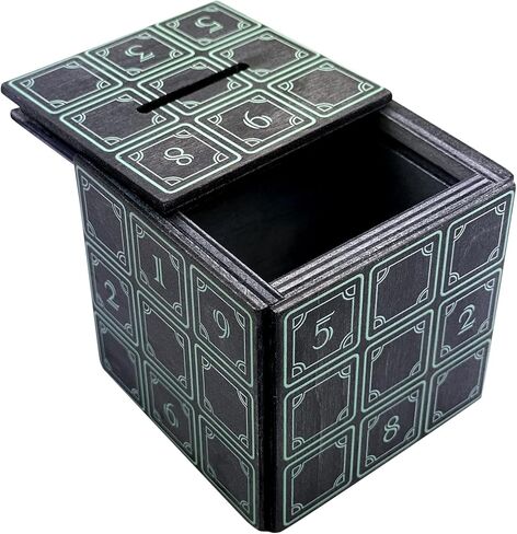 صندوق بازل مكعب انيجما السحري - حامل نقود وهدايا في قفل خدعة خشبي مع مساحة تخزين مخفية على شكل حصالة بيجي بانك لعبة تحفيز العقل in Kuwait