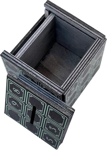 صندوق بازل مكعب انيجما السحري - حامل نقود وهدايا في قفل خدعة خشبي مع مساحة تخزين مخفية على شكل حصالة بيجي بانك لعبة تحفيز العقل in Kuwait