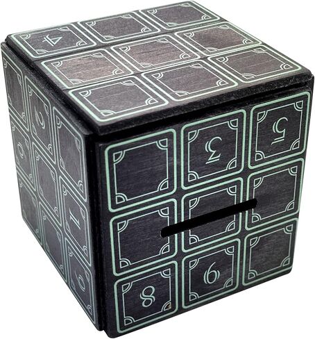 صندوق بازل مكعب انيجما السحري - حامل نقود وهدايا في قفل خدعة خشبي مع مساحة تخزين مخفية على شكل حصالة بيجي بانك لعبة تحفيز العقل in Kuwait