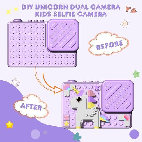 هدايا ألعاب الكاميرا للأطفال للفتيات من عمر 3-8 سنوات، هدايا كاميرا عيد الميلاد ومهرجان عيد الميلاد للفتيات والفتيان والأطفال، كاميرا فيديو رقمية للأطفال مع غطاء سيليكون ناعم، تتضمن بطاقة SD 32 جيجا in Kuwait