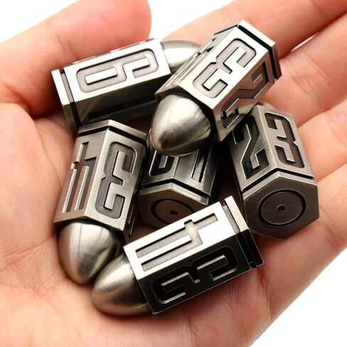 مجموعة النرد المعدنية الرصاصة لألعاب الطاولة، HNCCESG 6 نرد جوانب 6 قطع Warhammer D6 Dice DND Accessories D&D Gifts for RPG Dungeons and Dragons لعب الأدوار (برونزية) in Kuwait