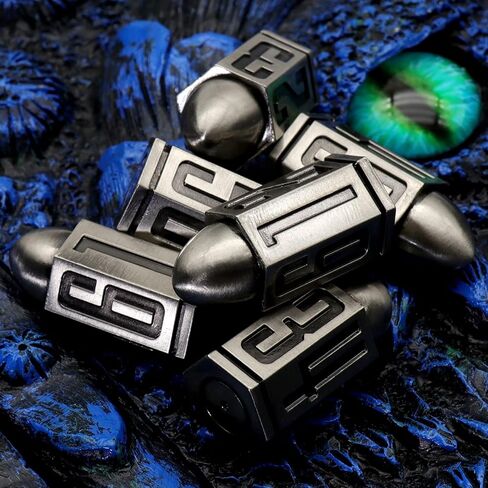 مجموعة النرد المعدنية الرصاصة لألعاب الطاولة، HNCCESG 6 نرد جوانب 6 قطع Warhammer D6 Dice DND Accessories D&D Gifts for RPG Dungeons and Dragons لعب الأدوار (برونزية) in Kuwait