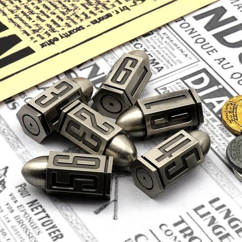 مجموعة النرد المعدنية الرصاصة لألعاب الطاولة، HNCCESG 6 نرد جوانب 6 قطع Warhammer D6 Dice DND Accessories D&D Gifts for RPG Dungeons and Dragons لعب الأدوار (برونزية) in Kuwait