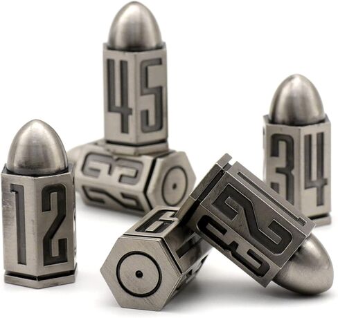 مجموعة النرد المعدنية الرصاصة لألعاب الطاولة، HNCCESG 6 نرد جوانب 6 قطع Warhammer D6 Dice DND Accessories D&D Gifts for RPG Dungeons and Dragons لعب الأدوار (برونزية) in Kuwait