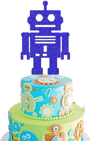 روبوت كيك توبر روبوت طفل دش كيك ديكور الروبوت / ميكانيكي / مجمعة بالكامل / تحت عنوان الفضاء الثاني الثاني تزيين لوازم كعكة حفل عيد الميلاد الأول in Kuwait