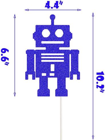 روبوت كيك توبر روبوت طفل دش كيك ديكور الروبوت / ميكانيكي / مجمعة بالكامل / تحت عنوان الفضاء الثاني الثاني تزيين لوازم كعكة حفل عيد الميلاد الأول in Kuwait
