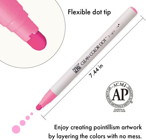 Kuretake CLEAN COLOR DOT Single Mild Smoky 6 colors set, Flexible dot tip marker, for Journals, Crafts, Illustration, Lettering, Planners, for Adult, Kids, Made in Japan in Kuwait