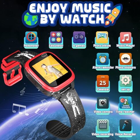 ساعات يهتا للأطفال الذكية للأولاد من عمر 3 إلى 12 عامًا، ساعة أطفال بكاميرا مزدوجة مع 11 لعبة تعليمية، ساعات للأطفال بشاشة تعمل باللمس مع مصباح يدوي لمشغل الموسيقى لعيد ميلاد الفتيات in Kuwait