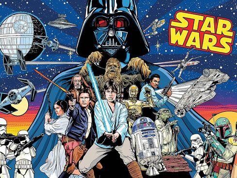 Buffalo Games - Star Wars - Comic Pinball Art - 400 Piece Jigsaw Puzzle for Families Challenging Puzzle Perfect for Family Time - 400 Piece Finished Size is 21.25 x 15.00 in Saudi Arabia
