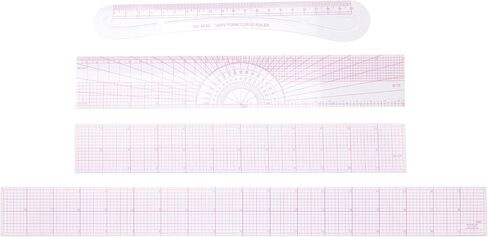 Sewing Ruler Set, Plastic Fashion Metric Ruler Acrylic Fabric Measuring Ruler Craft Sewing Tool for Beginners Tailors Designers DIY Clothing(Pink) in Saudi Arabia