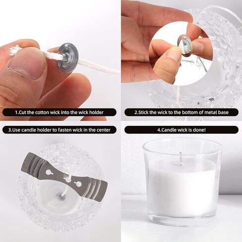 مجموعة فتيل الشموع، 100% قطن 27 بكرة فتيل 70 قطعة من ملصقات خيط الشموع، قطعتين حامل فتيل معدني للشموع، 110 قطع من علامات معدنية لصناعة الشموع والشموع DIY in Kuwait