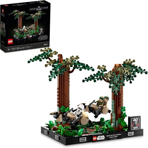 LEGO Star Wars Endor Speeder Chase Diorama 75353 Home Décor Building Set for Adults, Classic Collectible with Luke Skywalker and Princess Leia Minifigures, Fun Birthday Gift for Star Wars Fans in Saudi Arabia