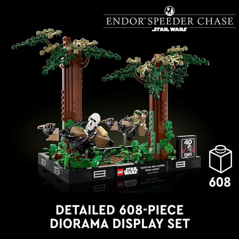 LEGO Star Wars Endor Speeder Chase Diorama 75353 Home Décor Building Set for Adults, Classic Collectible with Luke Skywalker and Princess Leia Minifigures, Fun Birthday Gift for Star Wars Fans in Saudi Arabia