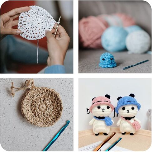 14 pcs Aluminum Crochet Hooks 2-10mm, with Stitch Markers and Large-Eye Blunt Needles in Kuwait