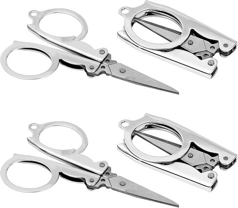 4" Folding Scissors Travel Scissors Pocket Scissors Small Foldable Scissors Perfect For Family Travel Craft Camping Outdoor (4 Pcs) in Kuwait