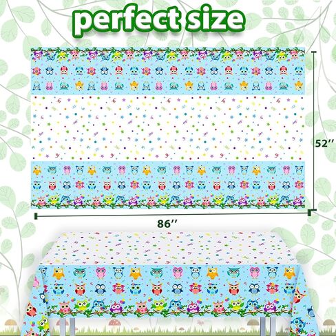 luculach 4 عبوات من مفارش المائدة الصغيرة لحفلات البومة للاستعمال مرة واحدة، غطاء طاولة على شكل بومة غابة الغابة، موضوع حيواني لحفلات أعياد الميلاد، ديكورات حفلات المعالج لاستحمام الطفل، يوم المدرسة، حفلة عيد ميلاد الأطفال in Kuwait