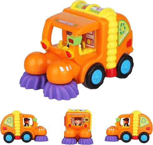 CifToys Push and Go Friction Powered Car Toys for Boys - Construction Vehicles Toys for Boys and Toddlers (Street Sweeper Truck, Cement Mixer Truck, Harvester Toy Truck) in Kuwait
