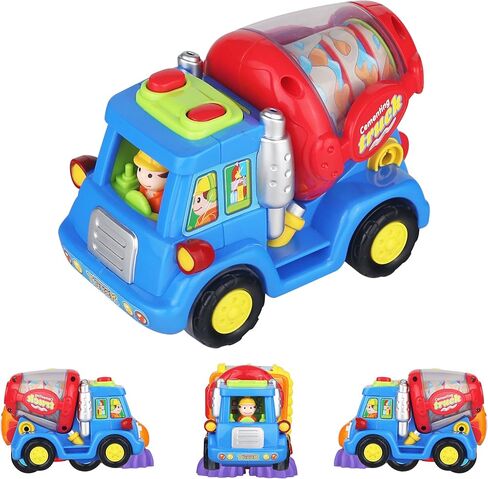 CifToys Push and Go Friction Powered Car Toys for Boys - Construction Vehicles Toys for Boys and Toddlers (Street Sweeper Truck, Cement Mixer Truck, Harvester Toy Truck) in Kuwait