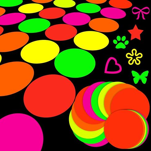 25 Sheets Neon Papers Glow Party Decorations Paper Neon Party Supplies Cardstock UV Blacklight Reactive DIY Papers for Neon Fluorescent Dance Floor Birthday Wedding Decorations in Saudi Arabia