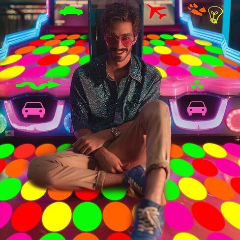 25 Sheets Neon Papers Glow Party Decorations Paper Neon Party Supplies Cardstock UV Blacklight Reactive DIY Papers for Neon Fluorescent Dance Floor Birthday Wedding Decorations in Saudi Arabia