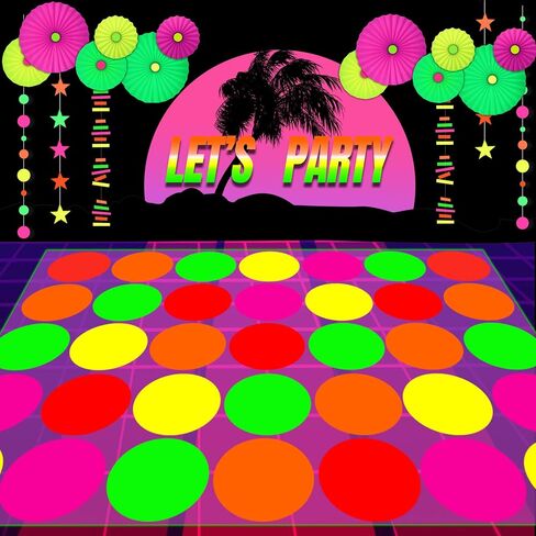 25 Sheets Neon Papers Glow Party Decorations Paper Neon Party Supplies Cardstock UV Blacklight Reactive DIY Papers for Neon Fluorescent Dance Floor Birthday Wedding Decorations in Saudi Arabia