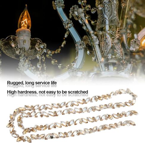 Hapivida 1 Yard Rhinestone Trim, Crystal Rhinestone Chain Applique, Diamond Beaded Chain for Bridal Costume Embellishment Clothing Accessories(Colour) in Saudi Arabia