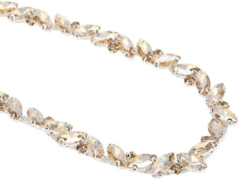 Hapivida 1 Yard Rhinestone Trim, Crystal Rhinestone Chain Applique, Diamond Beaded Chain for Bridal Costume Embellishment Clothing Accessories(Colour) in Saudi Arabia