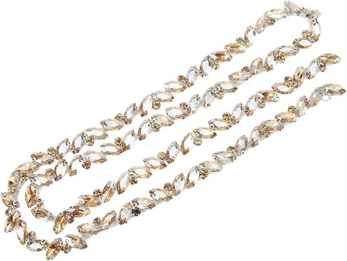 Hapivida 1 Yard Rhinestone Trim, Crystal Rhinestone Chain Applique, Diamond Beaded Chain for Bridal Costume Embellishment Clothing Accessories(Colour) in Saudi Arabia