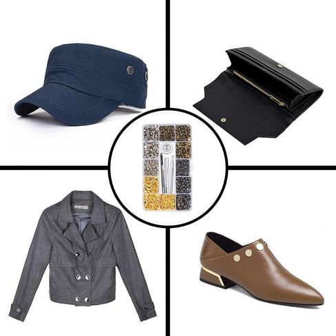 مجموعة من 120 مجموعة من مشابك جلد شديدة التحمل من Eardion ، إبزيم معدني 12 مم ، مع 4 أدوات تركيب ، 4 مشابك جلدية ملونة ، مناسبة لحقائب اليد جاكيت جينز in Kuwait