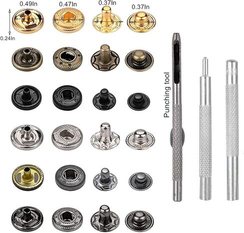 مجموعة من 120 مجموعة من مشابك جلد شديدة التحمل من Eardion ، إبزيم معدني 12 مم ، مع 4 أدوات تركيب ، 4 مشابك جلدية ملونة ، مناسبة لحقائب اليد جاكيت جينز in Kuwait