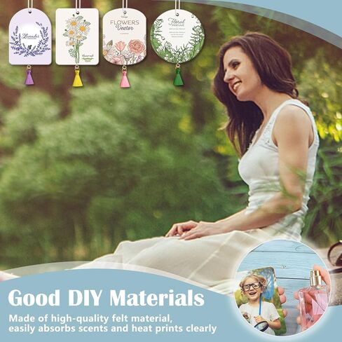 50 قطعة من معطرات الهواء بالتسامي مع 50 قطعة من الشرابات، وحقيبة شفافة وحبل مرن بطول 50 قدم، وفراغات التسامي المنتجات السائبة DIY معطر الهواء للسيارة والمكتب ومستلزمات الديكور المنزلي in Kuwait